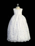 Baby Girls White Sequin Flower Lace Tunic Overlay Headband Baptism Gown S-L - SophiasStyle.com